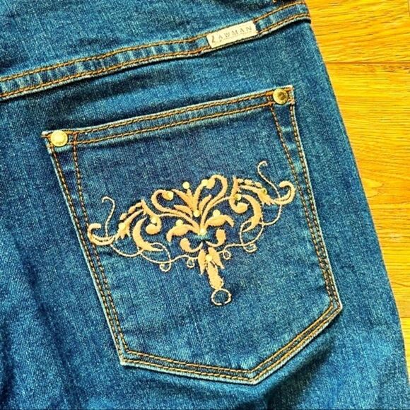 LAWMAN DENIM STRETCH 5 POCKET JEANS W/EMBELLISHED BACK POCKETS 5/6 NEW - Picture 14 of 16